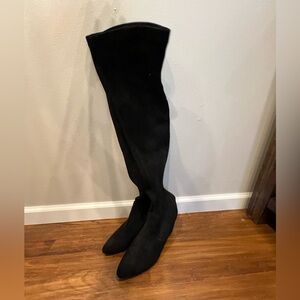 Black women’s over the knee heeled boot